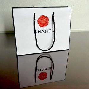 Chanel red camelia paper bag